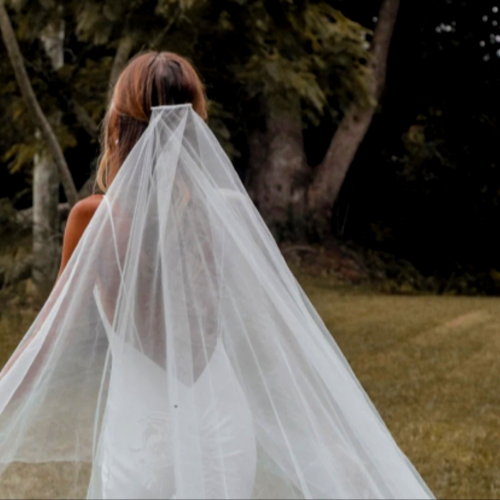 White Floral Veil